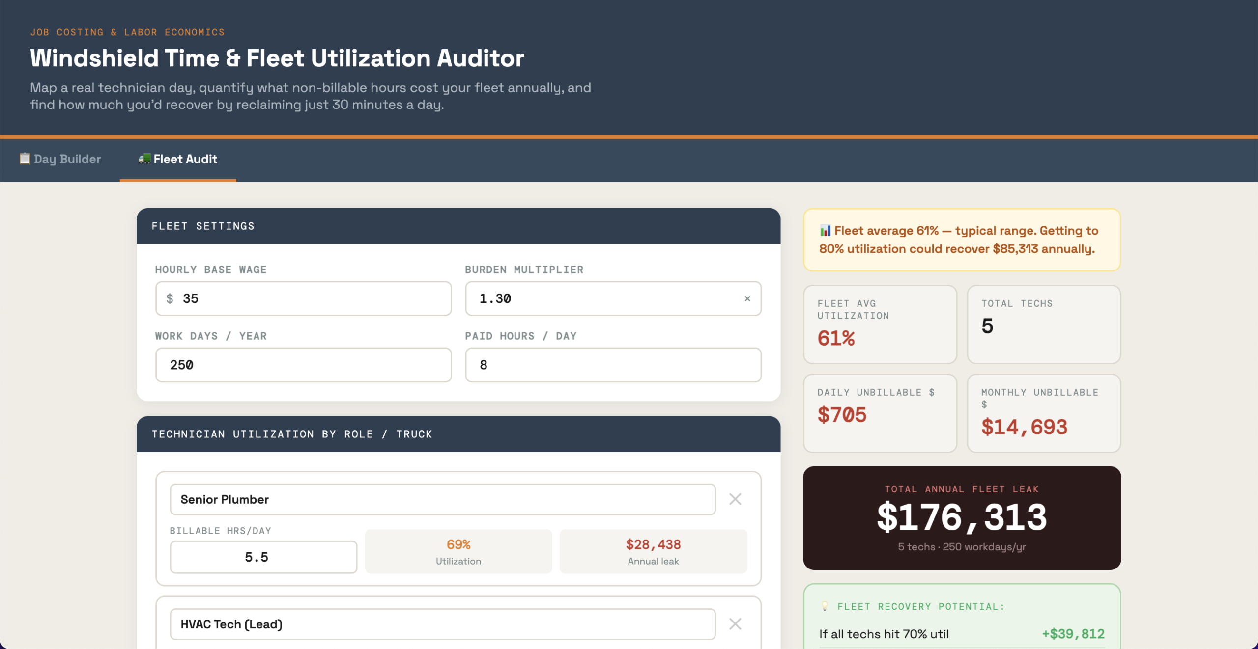 The Windshield Time & Fleet Utilization Auditor